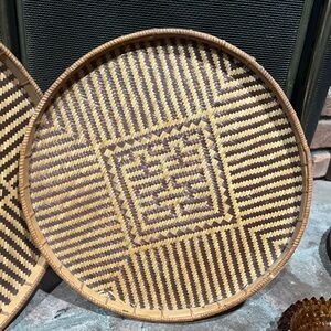 Vintage Handwoven Brown and Tan Basket